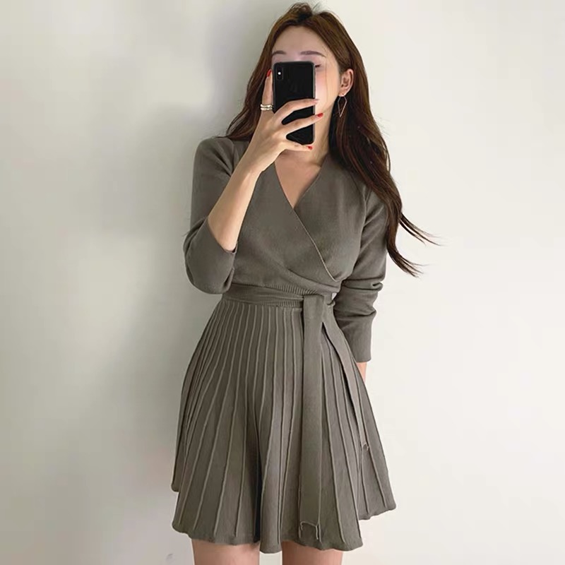 Business handled sweater dress KD101 image